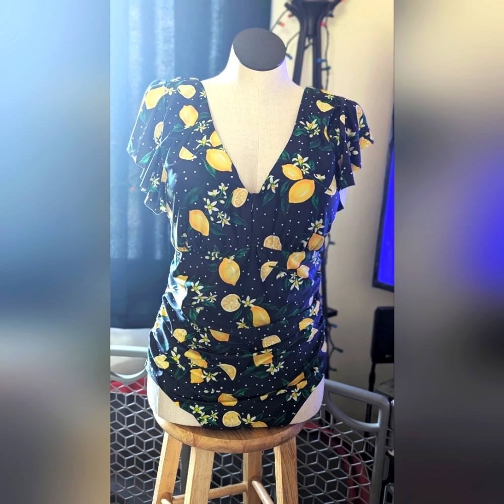 Floral Lemon Swimsuit Yonique Brand
